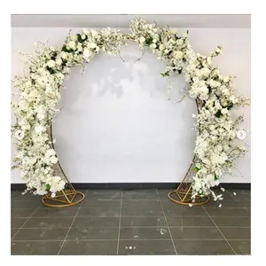 Toile de fond en arc floral en maille ronde Offre Spéciale pour support de toile de fond de fête de fournisseur de mariage