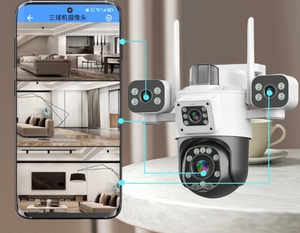 4K 4เลนส์กล้องแสงอาทิตย์ AOV 7x24hr การบันทึกอย่างต่อเนื่อง4G PTZ ติดตามอัตโนมัติ IP66กันน้ำ - Product Image 3