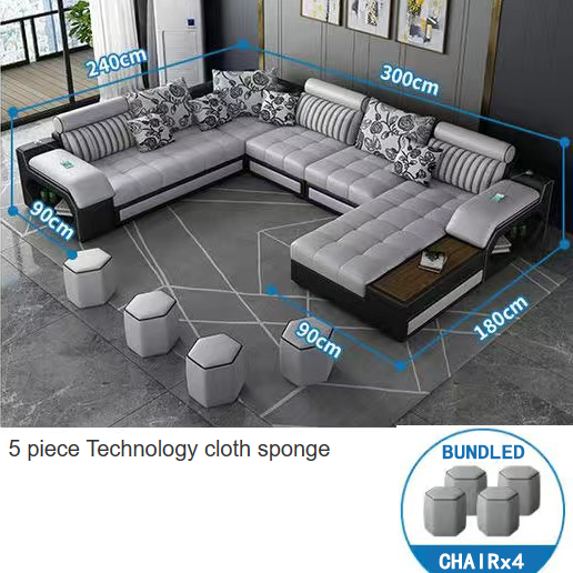 Grigio medio 5 pezzi (spugna)