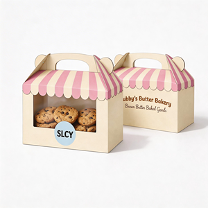 Boîte à emporter écologique personnalisée avec logo imprimé, qualité alimentaire, pour restaurant, boulangerie, pâtisserie, emballage <span class=keywords><strong>cadeau</strong></span> - Product Image 4