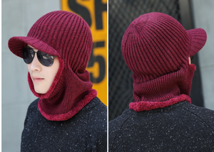 Gorro de Punto DF EDS para Hombre, Otoño e Invierno, con Protección para el Cuello, a Prueba de Viento, de Felpa Gruesa y Cálida - Product Image 5