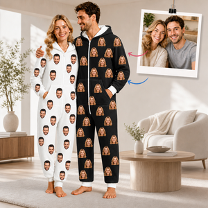 <span class=keywords><strong>Pigiama</strong></span> Personalizzato Unisex <span class=keywords><strong>con</strong></span> <span class=keywords><strong>Stampa</strong></span> Fotografica, Design <span class=keywords><strong>con</strong></span> Faccia di Cane o Gatto, Regalo di Natale, Bestseller - Product Image 2