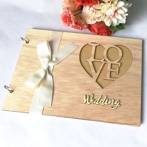 Wholesale Creative Wooden Wedding Guest Book for <b>Engagement</b> Memory Message and Party <b>Decoration</b> Dropshipping - Product Image 3
