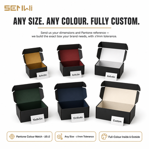 Boîte d'expédition noire personnalisé<span class=keywords><strong>e</strong></span> avec logo imprimé UV pour emballage <span class=keywords><strong>de</strong></span> marque <span class=keywords><strong>de</strong></span> petite entreprise - Product Image 3