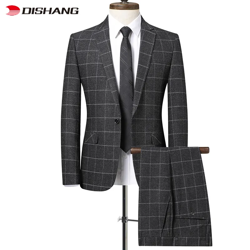 Good Quality Wholesale Men'S Suits Black Slim Fit Man Suits Wedding 2 Pieces Men'S Top