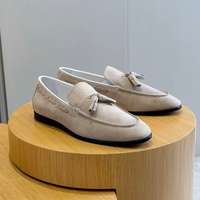Mocassins en cuir de vachette pour hommes de style designer de haute qualité, chaussures habillées à enfiler, chaussures décontractées confortables pour le quotidien et les affaires