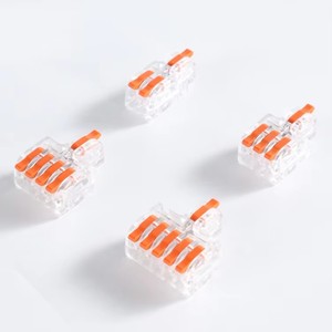 Conector de cable de tipo palanca AP-13 Linkconn 1 entrada 3 salidas, bloque de terminales de conexión rápida, accesorios naranja - Product Image 5