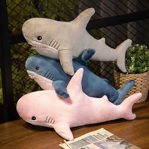Peluche de Tiburón Bordado Súper Suave OEM de 31cm-50cm, Juguete Antiestrés, Decoración de Habitación, Relleno de Algodón PP, Juguete de Peluche - Product Image 3