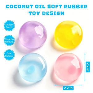 Balle anti-stress en plastique souple remplie d'huile de coco, série White Moonlight - Product Image 3