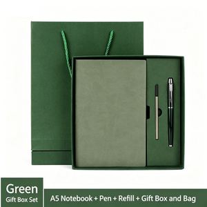 Custom Logo A5 <b>Soft</b> Leather Notebook Gift <b>Box</b>, Corporate Business Notebook Set for Company Promotional Gifts - Product Image 1