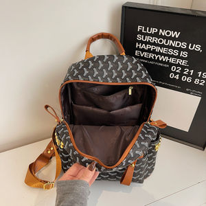 Nouveauté 2025 – Petit sac à dos unisexe classique en PU souple imprimé géométrique, imperméable, en polyester, avec fermeture éclair, portable et polyvalent - Product Image 2