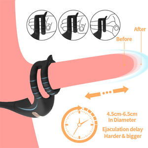 Fernbedienung Anal-Stichel Hintern mit Penis-Ring Prostata-Massagegerät Sexualprodukt Kugel Vibrierender Hund Ring Vibrator Sexspielzeug für Männer - Product Image 3