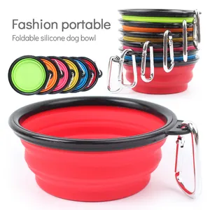 OEM Pet Shop Wholesale Stock Pet Bowl Dog Bowl Portable Foldable Silicone Pet Bowl