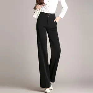 Pantaloni da donna eleganti temperamento Micro Flare pantaloni Casual a vita alta Plus Size pantaloni da pendolare pantaloni formali da donna da ufficio