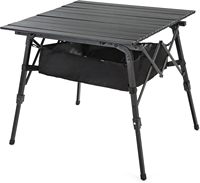 Table de camping pliante en aluminium 2PK 39 pour l'extérieur, hauteur réglable, rangement en maille sous la table, sac de transport - Mobilier d'extérieur pour