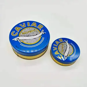 Boîte d'emballage de Caviar en étain, 125g, 250g, 500g, conteneur rond personnalisé vide, livraison gratuite