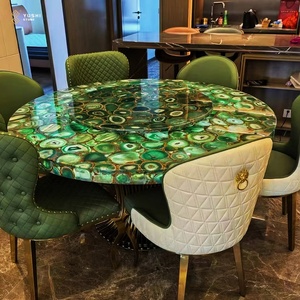 Yushi Backlit màu xanh lá cây mã não nhà bếp Countertop Bàn cà phê đá bán quý - Product Image 4