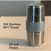 Filetage NPT pour mamelon SS304 3/8 "X 1-1/2"