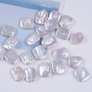 Perles d'eau douce blanches et roses Zhuji, bloc rectangulaire de grande taille, 19-22 mm, forte luminosité, en vrac pour la fabrication de bijoux DIY - Product Image 1