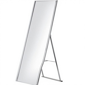 Miroir sur pied Adesso, pleine longueur, pliable, avec pied, léger, cadre en acier brossé, pour salle de bain, dressing, enfants - Product Image 1