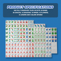 Jeu de Mahjong de Voyage Miniature de Luxe Moderne Américain Personnalisé en Acrylique Écologique Durable avec Tuiles de Mahjong Portables à Motif Registé