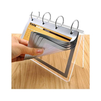 Support de présentation en acrylique transparent pour menu, publicité ou carte de table, à feuilles mobiles, pour bureau
