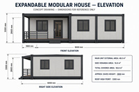Maison préfabriquée en structure acier, conteneur modulaire extensible, solution de construction résidentielle personnalisée