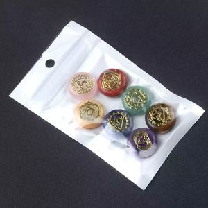 Set di 7 Pietre Chakra in Cristallo Naturale, Fette Rotonde con Simboli Reiki, Energia Curativa, Pietre Spirituali per Yoga - Product Image 3