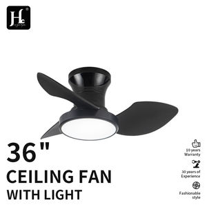<b>Modern</b> White Simple Decorative Mini <b>Ceiling</b> <b>Fan</b> DC Motor Remote Control Dimmable LED Light 3 Blades - Product Image 2
