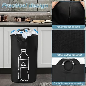 Recycling Bottle <b>Storage</b> <b>Bag</b> Non Woven Fabric Foldable <b>Laundry</b> Basket For Toys And Miscellaneous Items - Product Image 4