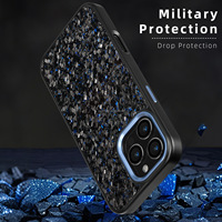Tout nouveau boîtier en fibre de carbone cadre en métal étui pour téléphone portable pour iPhone 16 Pro Max pour Apple 15 11 Plus 7 Plus-Caractéristiques antichoc