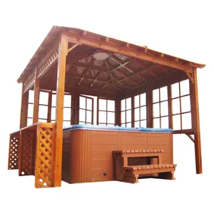 Hochwertige Garten Holz Pergolen und Whirlpool Pavillons Outdoor wasserdicht Luxus