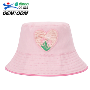 Nuevo Sombrero de Pescador de Algodón Rosa de Alta Calidad para Niños, Personalizado con Bordado, para Protección Solar al Aire Libre - Product Image 1