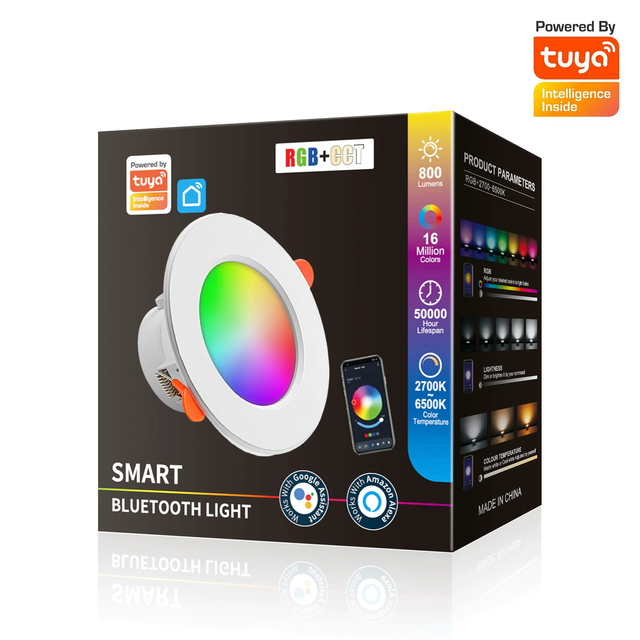 Colorful Spot Tuya LED Ceiling Lamp Recessed Round Light Smart Home Down Lights 10W RGB Dimmable Wifi Smart Downlight