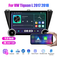 11.8 pouces 2Din Android autoradio pour VW Tiguan L 2017 2018 2K QLED écran voiture stéréo lecteur DVD Carplay Android Auto