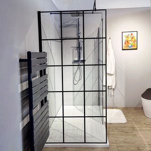 Cabina <span class=keywords><strong>de</strong></span> ducha <span class=keywords><strong>de</strong></span> vidrio templado <span class=keywords><strong>de</strong></span> estilo abierto tradicional moderno con barra <span class=keywords><strong>de</strong></span> soporte para hoteles Wetrooms Apartments Wetroom Screens - Product Image 5