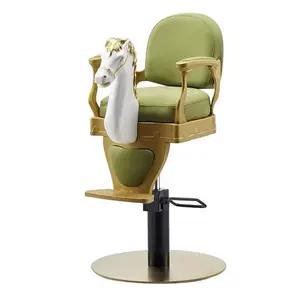 럭셔리 말 키즈 살롱 의자 귀여운 어린이 이발사 의자 미용실 아기 의자