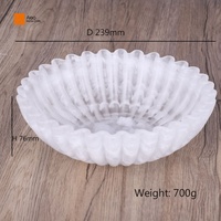 Polyresin gepolijste witte parelmoer handgemaakte fruitschaal - krasbestendig, duurzaam, stapelbaar, milieuvriendelijk, minimalistisch