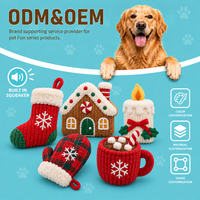 Jouet en peluche pour chien de Noël en gros avec couineur, jouet animal en peluche doux pour Noël, OEM ODM Marque Privée pour Fournisseur de Marques d'Articles pour Animaux de Compagnie