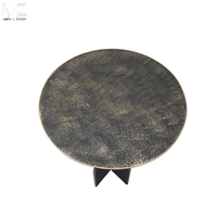 Mesa Auxiliar Circular Minimalista, Elegante Mesa de Centro Pequeña, Mesa Auxiliar de Estilo Industrial Moderno para Sala de Estar de Apartamento