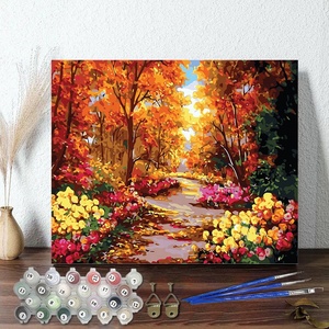 XIXI Peinture par numéros Paysage, Kit de peinture personnalisé sur toile, fait main, carré/rectangulaire, pour adultes débutants, DIY à domicile - Product Image 5