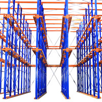 Système de rayonnage d'entrepôt en acier modulaire assemblé Deno, robuste, à passage traversant, avec niveaux personnalisables, capacité de charge de 2000 kg