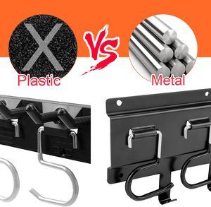 Organisateur de Garage tout en métal robuste système de stockage d'outils à montage <span class=keywords><strong>mural</strong></span> <span class=keywords><strong>support</strong></span> d'outils de jardin 3 Rails 15 crochets pour balai à <span class=keywords><strong>pelle</strong></span> à vadrouille - Product Image 2