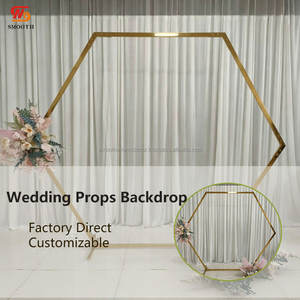 SMOOTH Hexagon Arch Wedding Metal Backdrop Stand Support Flowers Balloons for Wedding <b>Decor</b> - Product Image 2