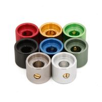 Perilla de potenciómetro de metal para pedal de efectos de guitarra, mecanizado CNC personalizado, perilla de potenciómetro de amplificador de aluminio anodizado con tornillo de fijación