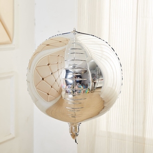 Nueva llegada de 22 pulgadas 4D redondo colorido <span class=keywords><strong>Disco</strong></span> 4D Bola de helio globo de la hoja para decoración de fiesta - Product Image 5