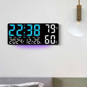 <b>Large</b> Font Digital Table <b>Clock</b> Night Light Temperature Humidity Display Multiple Alarms Home Decor Wall <b>Clock</b> Electronic - Product Image 3