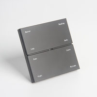Système d'automatisation intelligent KNX Interrupteur mural intelligent pour maison et hôtel Panneau à 8 boutons poussoirs gris aluminium brossé
