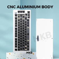 LMK81 Kit Keyboard Mekanik Nirkabel Tri Mode CNC Aluminium Gasket Barebones dengan Tombol Putar, Lampu Latar RGB, dan Dukungan VIA 81-Tombol