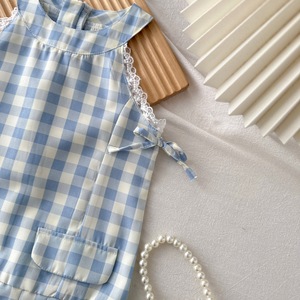 ชุดเดรสเด็กผู้หญิงลายสก็อตแบบสายเดี่ยว ดีไซน์น่ารักสำหรับฤดูร้อน สไตล์เจ้าหญิง - Product Image 4